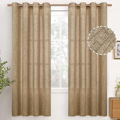 YoungsTex Burlap Linen Curtains 72 Inch Length by YoungsTex