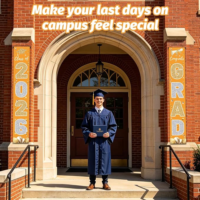 Graduation Decorations 2026, Class of 2026 Banner Congrats Grad | Porch Sign - Image 5