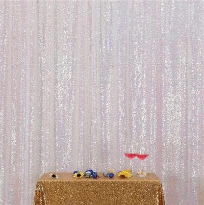 Eternal Beauty White Iridescent 3mm Sequin Backdrop 5x7 Ft - Image 3