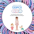 120 Pcs Small Hair Ties for Thin Hair & Kids - 1 Inch, 2mm No-Damage Elastic Bands in, Pastel