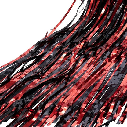BRAVESHINE Party Streamers Fringe Backdrop | Red and Black Foil Curtain | 2 - Image 9