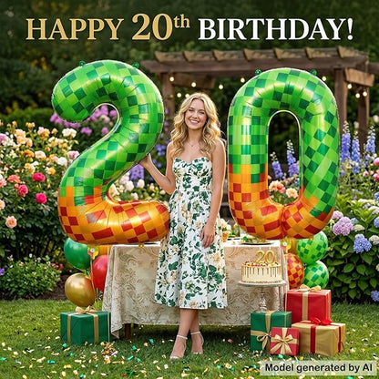 40 Inch Pixel Foil Number 20 Balloon - Image 6