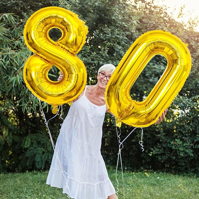 Gold Number Balloons Birthday Balloons - Image 5