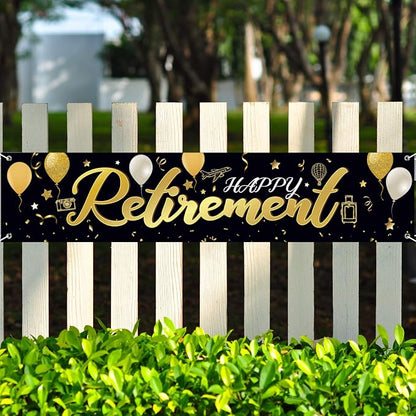 Blulu Retirement Decoration Banner 72.8 x 15.7 Inch Large Fabric Yard Sign by Blulu