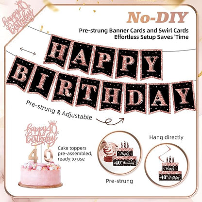 50Pcs 40th Birthday Decorations - Image 3
