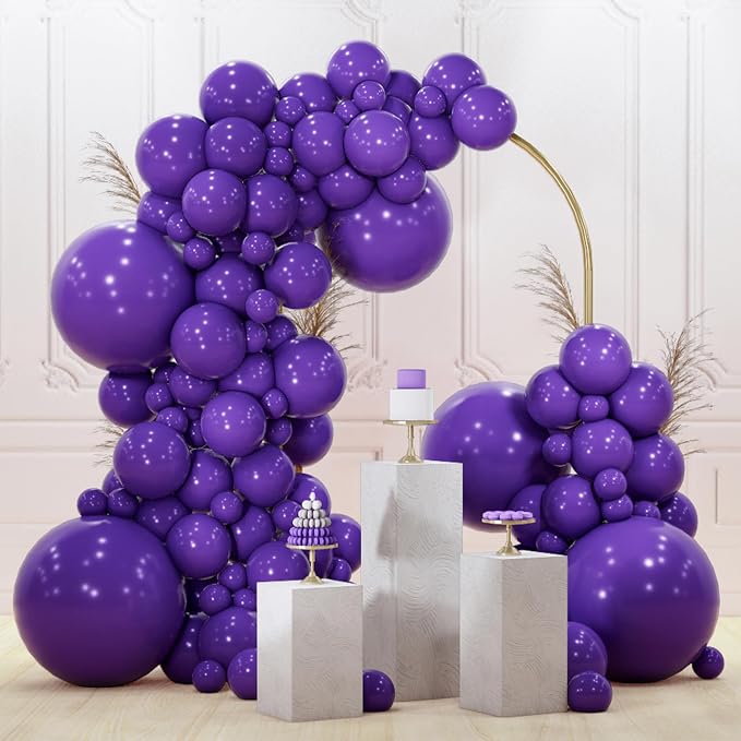 PartyWoo Dark Purple Balloons 128pcs Different Sizes of 18 12 10 5 Inch Royal by PartyWoo