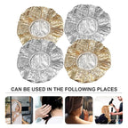 4pcs Hair Coloring Tin Foil Caps with Elastic Band Deep Conditioning Heat Insulation Hats for Salon and Home Use Reusable Aluminum Foil Hair Treatment Caps for Coloring Perms and