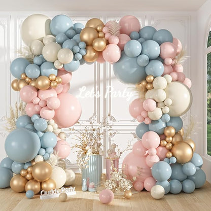 Ouddy Party 149Pcs Blue and Pink Balloon Arch Garland Kit 18 12 10 5 Inch | - Image 2