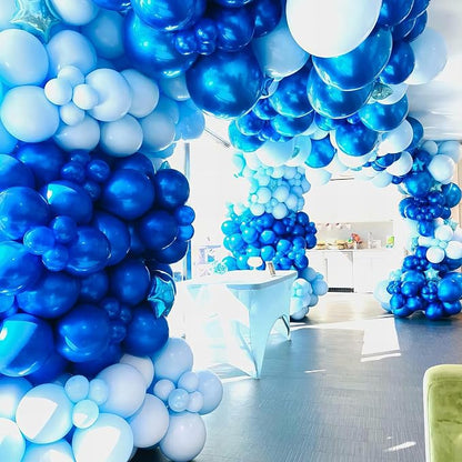 HILAVO Blue Balloon Garland Arch Kit Fathers Day Metallic Chrome Pearl Baby - Image 4
