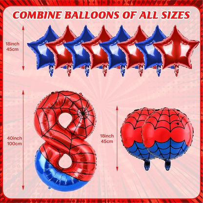 40 Inch Spider Theme Number Balloon, Number Block Foil Number 8 Balloons Large - Image 2
