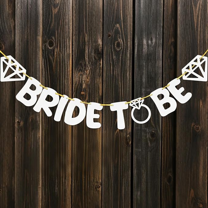 Letjolt Wedding Banner Decorations White Bride to Be Paper Garland Supplies | by Letjolt