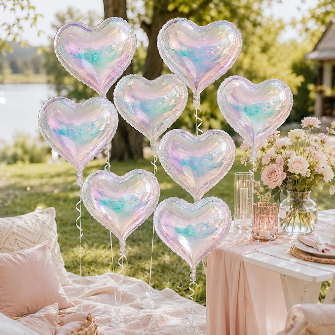 Iridescent Heart Balloons, Baby Shower, Valentine and Party Decorations - Image 8