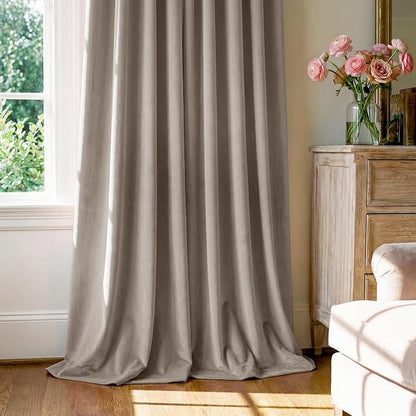 Camel Beige Velvet Curtains Extra - Image 7