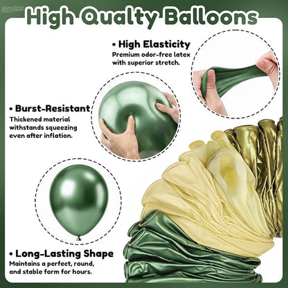 Green Gold Balloons, Baby Shower, Anniversary, Graduation, Wedding Party - Image 3