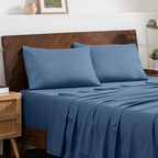 Bare Home Microfiber Pillow Cases - King 20x36 - Cooling Pillowcases - Double Brushed - Easy Care - Envelope Closure (King Pillowcase Set of 2, Coronet Blue)