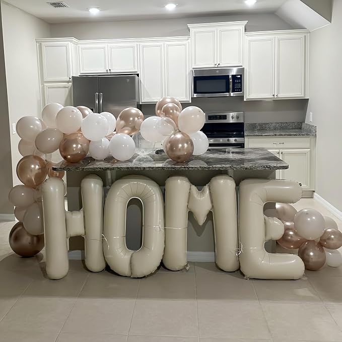 40 Inch Beige HOME Balloon for Housewarming Party Decorations, Large Cream New - Image 4