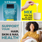Viva Naturals Hydrolyzed Collagen Peptides Powder, 1 lb – Grass-Fed & Pasture-Raised Bovine Collagen, Type I & III, Unflavored Powder for Hair, Skin & Nails