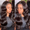 Real HD Lace Wig 13x6 Full Lace Frontal Wig 220% Density Body Wave HD Transparent Lace Front Wigs Virgin Human Hair Wigs Pre Plucked with Baby Hair 24 inch