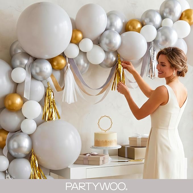 PartyWoo Gray Balloons 140pcs Matte Gray Latex Balloons Different Sizes | 18 12 - Image 9