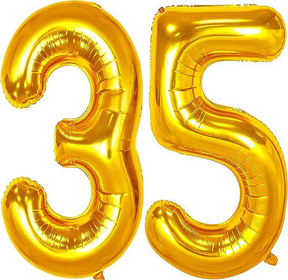 Jonhamwelbor 35 Gold Balloons 40 Inch Number 35 or 53 Big Giant Jumbo Huge Foil by Jonhamwelbor