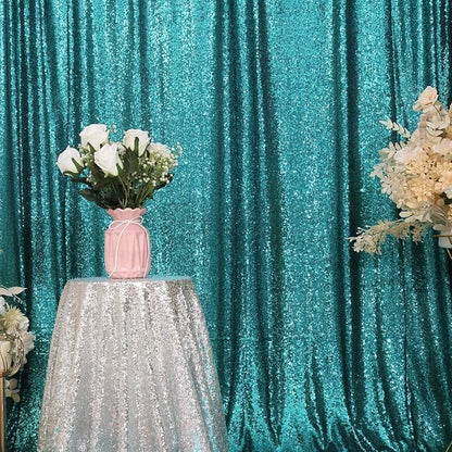 Eternal Beauty Teal 3mm Sequin Backdrop 20x10 Ft - Image 4