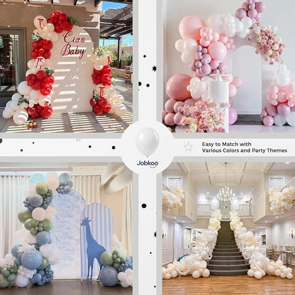 Jobkoo White Balloons 50Pcs 12 Inch Wedding Bridal Engagement Latex Balloon | - Image 6