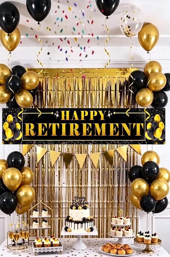 Large "Happy Retirement Banner" 118.2 inches×19.7 inches Extra Large Birthday - Image 2