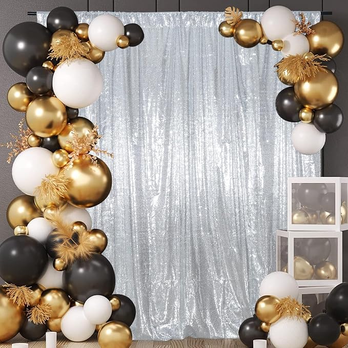 Juya Delight Sequin Backdrop Curtain Non-Transparent Sequin Photography by JuyaDelight