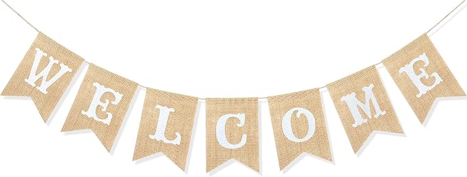 Uniwish Welcome Banner Sign Garland Classroom Welcome Decorations | Burlap by Uniwish