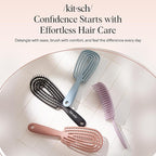 Kitsch Detangler Brush – Flexible Curly Hair Brush for Women, Men & Kids | Detangling Hairbrush with Bendable Frame and Ultra-Smooth Bristles for Wet or Dry Strands - Terracotta