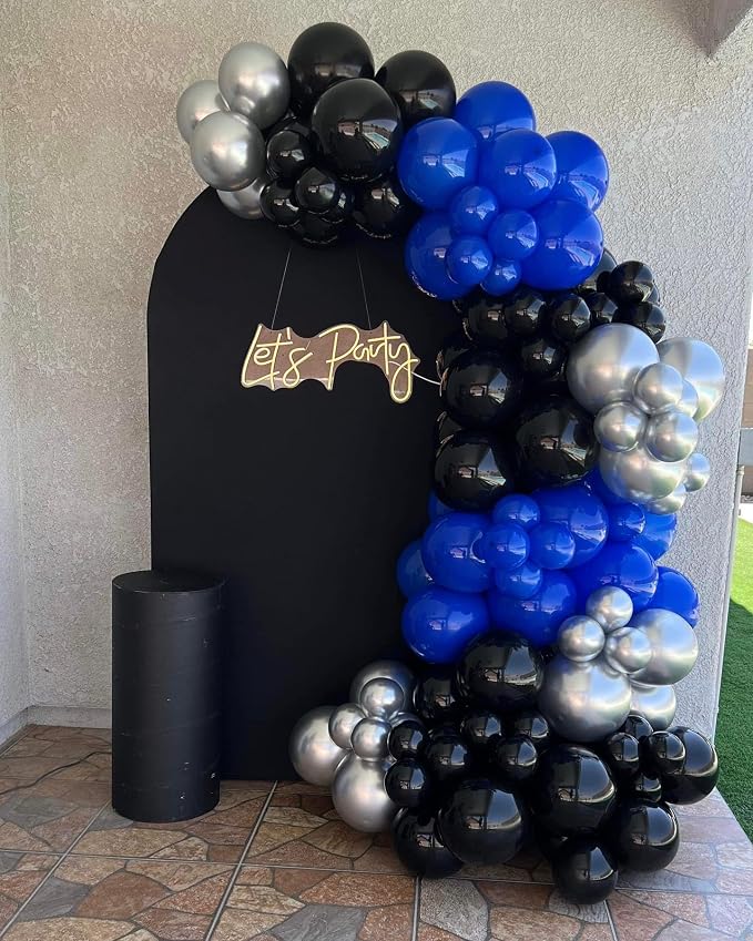 Blue and Black Balloon Arch Kit, Different Size Balloons - Image 3