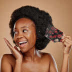 VOCOSTE Wide Tooth Afro Hair Pick Comb, Hair Styling Tool for Men Plastic Flower Pattern, 5 Inch