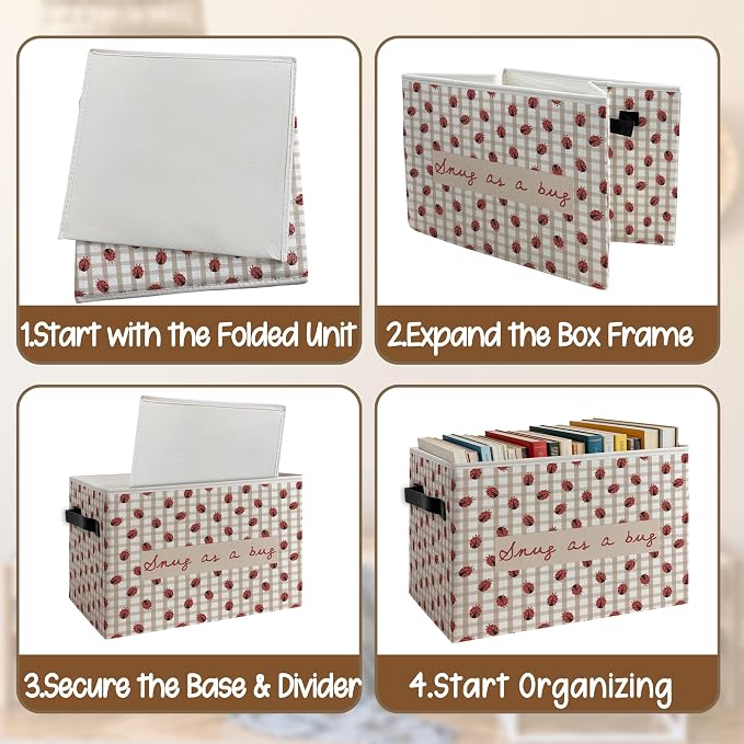 Ladybug Kids Nursery Foldable Storage Bins Box - Image 4