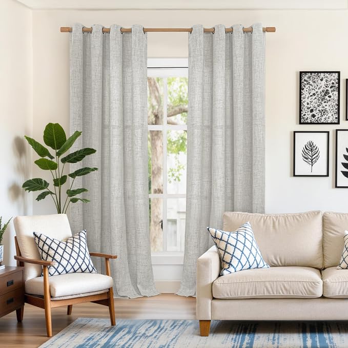 YoungsTex Extra Long Linen Curtains 102 Inch Length - Image 2