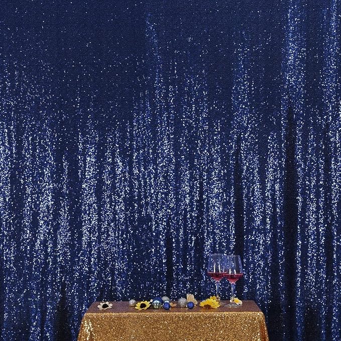 Poise3EHome Blue Sequin Backdrop, 8FT x 10FT Sequin Photography Backdrop Curtain - Image 7