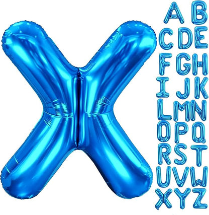 Letter X Balloon 40 Inch Blue, Giant Alphabet Foil Balloon, Big Mylar Party by Aeniaza