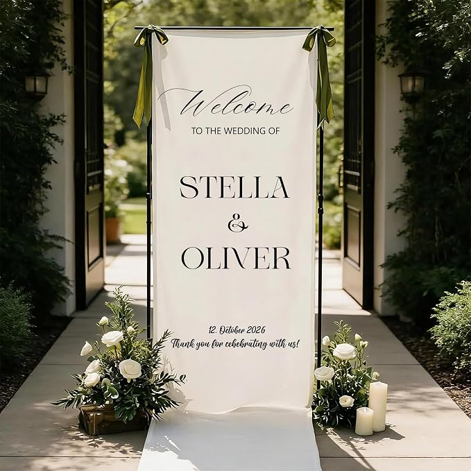 Custom Linen Wedding Welcome Sign by VIRAGIL