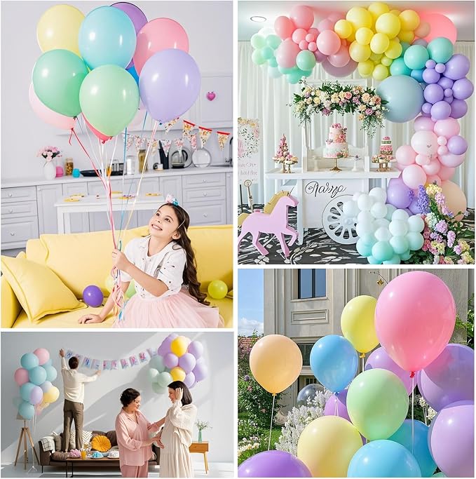 Pastel Balloons Latex Pastel Birthday Decorations 10 Pack 36 inch Round Helium - Image 5