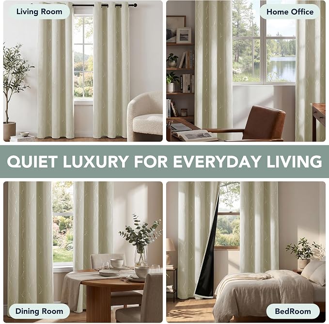 Deconovo 100% Blackout Living Room Curtains 84 Inches Long, Thermal Insulated - Image 7