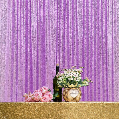 Lavender Sequin Backdrop Curtain 1 Panel 10FTx10FT | Glitter Sequence Drapes - Image 6