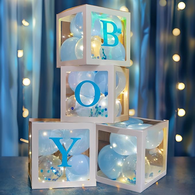 Uptotop Baby Shower Decorations Clear Balloon Blocks by Uptotop