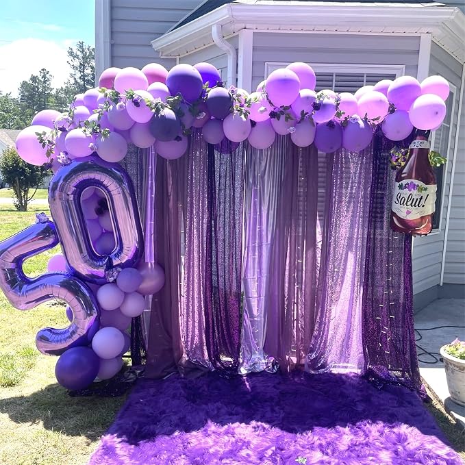 80th Birthday Balloons Purple for Women, 40 Inch Giant Purple Mylar Foil Number - Image 5