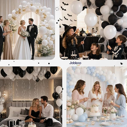 Jobkoo White Balloons 50Pcs 12 Inch Wedding Bridal Engagement Latex Balloon | - Image 7