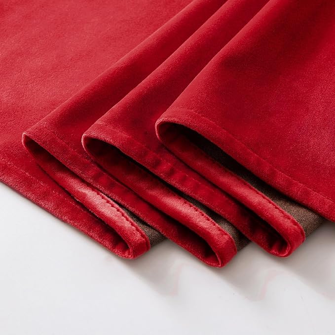 MIULEE Velvet Curtains Christmas Red 52 x 108 Inch Length Set of 2 | Extra Long - Image 7