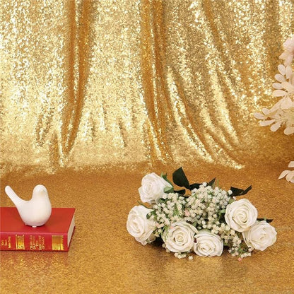 Eternal Beauty Gold 3mm Sequin Backdrop 2x8 Ft 2 Pack Wedding | Dense Sparkle - Image 8