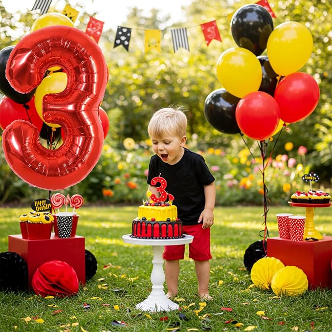 40 Inch Red Foil Number 3 Balloon - Image 5