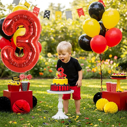 40 Inch Red Foil Number 3 Balloon - Image 5