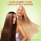 Garnier Fructis Sleek & Shine Full + Travel Size Shampoo (12.5 & 3 Fl Oz) + Conditioner (12 & 3 Fl Oz) Set for Frizzy, Dry Hair, Plant Keratin + Argan Oil (4 Items), 1 Kit (Packaging May Vary)