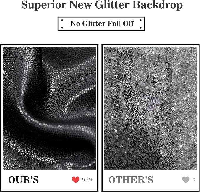 Outpain Thick 30 ft x 10 ft Black Sequin Backdrop Curtain - Image 2