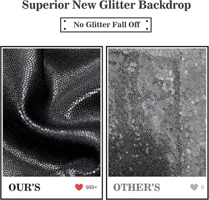 Outpain Thick 20 ft x 10 ft Black Sequin Backdrop Curtain - Image 2